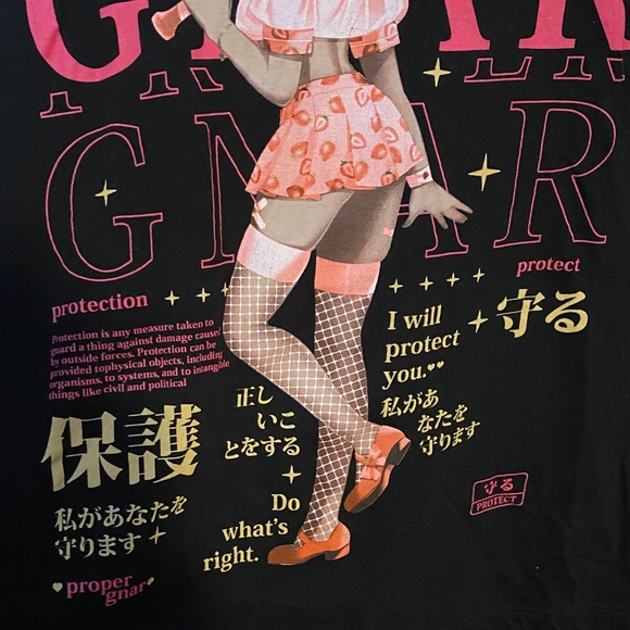 Proper Gnar Black Graphic Tee with Anime Art - Picture 4 of 4